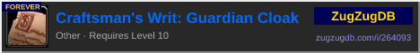 Craftsman's Writ: Guardian Cloak: forum signature banner