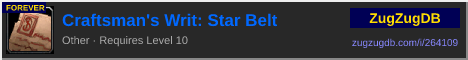 Craftsman's Writ: Star Belt: forum signature banner