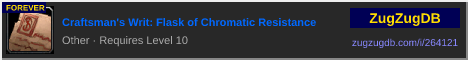Craftsman's Writ: Flask of Chromatic Resistance: forum signature banner