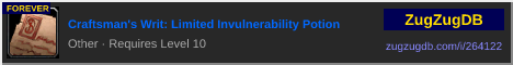 Craftsman's Writ: Limited Invulnerability Potion: forum signature banner