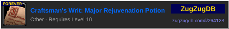 Craftsman's Writ: Major Rejuvenation Potion: forum signature banner