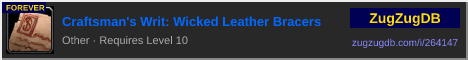 Craftsman's Writ: Wicked Leather Bracers: forum signature banner