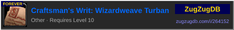 Craftsman's Writ: Wizardweave Turban: forum signature banner