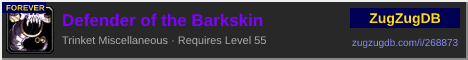 Defender of the Barkskin: forum signature banner