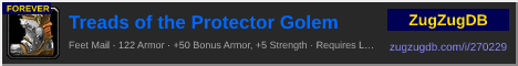 Treads of the Protector Golem: forum signature banner
