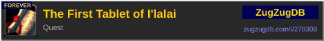 The First Tablet of I'lalai: forum signature banner