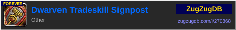 Dwarven Tradeskill Signpost: forum signature banner