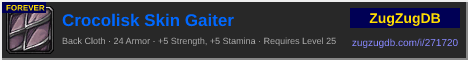 Crocolisk Skin Gaiter: forum signature banner
