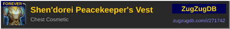 Shen'dorei Peacekeeper's Vest: forum signature banner