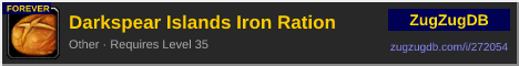 Darkspear Islands Iron Ration: forum signature banner