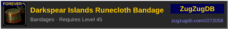 Darkspear Islands Runecloth Bandage: forum signature banner