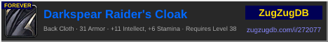 Darkspear Raider's Cloak: forum signature banner