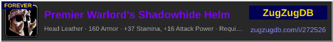 Premier Warlord's Shadowhide Helm: forum signature banner