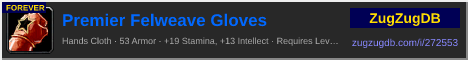 Premier Felweave Gloves: forum signature banner