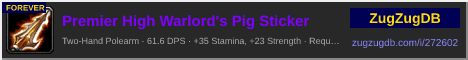 Premier High Warlord's Pig Sticker: forum signature banner