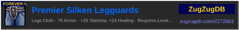 Premier Silken Legguards: forum signature banner