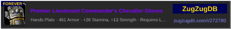 Premier Lieutenant Commander's Chevalier Gloves: forum signature banner