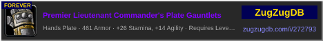 Premier Lieutenant Commander's Plate Gauntlets: forum signature banner