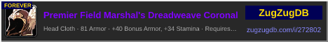Premier Field Marshal's Dreadweave Coronal: forum signature banner