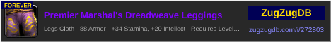 Premier Marshal's Dreadweave Leggings: forum signature banner