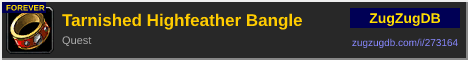 Tarnished Highfeather Bangle: forum signature banner