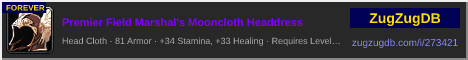 Premier Field Marshal's Mooncloth Headdress: forum signature banner