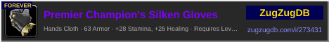 Premier Champion's Silken Gloves: forum signature banner