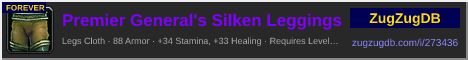 Premier General's Silken Leggings: forum signature banner