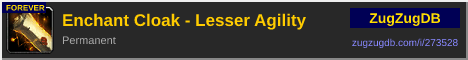 Enchant Cloak - Lesser Agility: forum signature banner