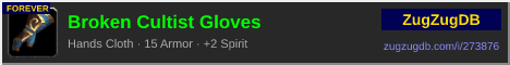 Broken Cultist Gloves: forum signature banner