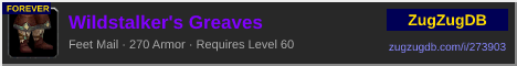 Wildstalker's Greaves: forum signature banner