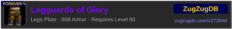Legguards of Glory: forum signature banner