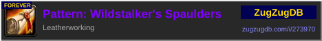 Pattern: Wildstalker's Spaulders: forum signature banner