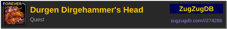 Durgen Dirgehammer's Head: forum signature banner