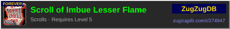 Scroll of Imbue Lesser Flame: forum signature banner