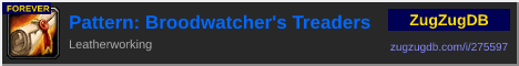 Pattern: Broodwatcher's Treaders: forum signature banner