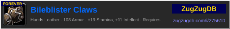 Bileblister Claws: forum signature banner
