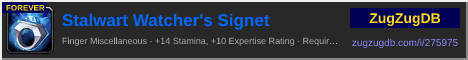 Stalwart Watcher's Signet: forum signature banner