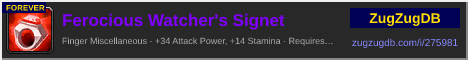 Ferocious Watcher's Signet: forum signature banner