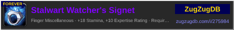 Stalwart Watcher's Signet: forum signature banner