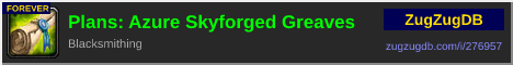 Plans: Azure Skyforged Greaves: forum signature banner