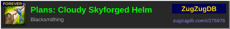 Plans: Cloudy Skyforged Helm: forum signature banner