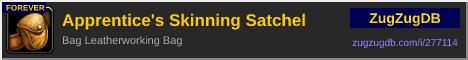 Apprentice's Skinning Satchel: forum signature banner