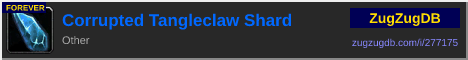 Corrupted Tangleclaw Shard: forum signature banner