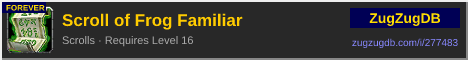 Scroll of Frog Familiar: forum signature banner
