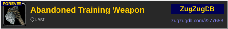 Abandoned Training Weapon: forum signature banner