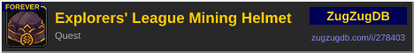 Explorers' League Mining Helmet: forum signature banner