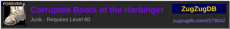 Corrupted Boots of the Harbinger: forum signature banner