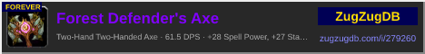 Forest Defender's Axe: forum signature banner