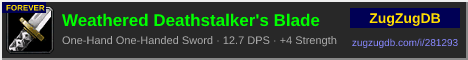 Weathered Deathstalker's Blade: forum signature banner